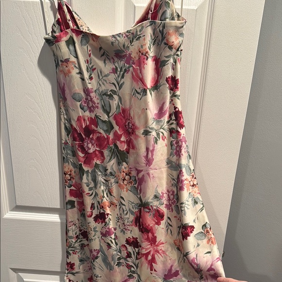 White and Pink Mini Sundress with Spaghetti Straps for Wedding Guest - Picture 4 of 5